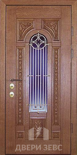 Входная металлическая дверь Зевс M-04 из массива дерева