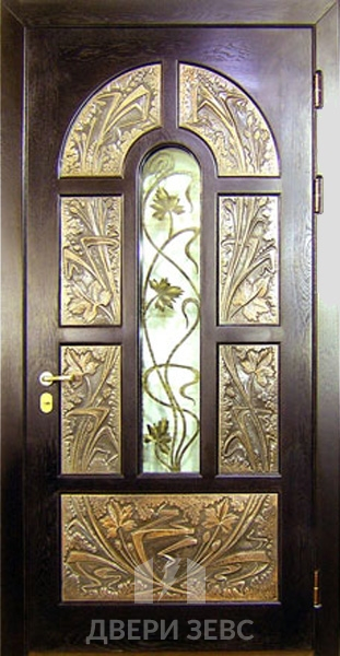 Входная металлическая дверь Зевс M-09 из массива дерева