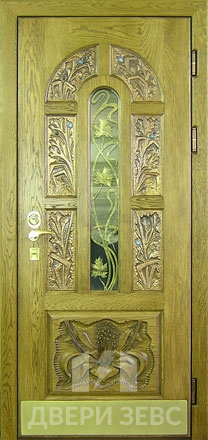 Входная металлическая дверь Зевс M-13 из массива дерева