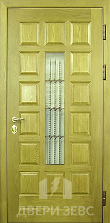 Входная металлическая дверь Зевс M-16 из массива дерева