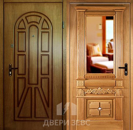 Входная металлическая дверь Глифа с зеркалом