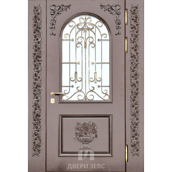 Входная металлическая дверь Наусса из массива дерева