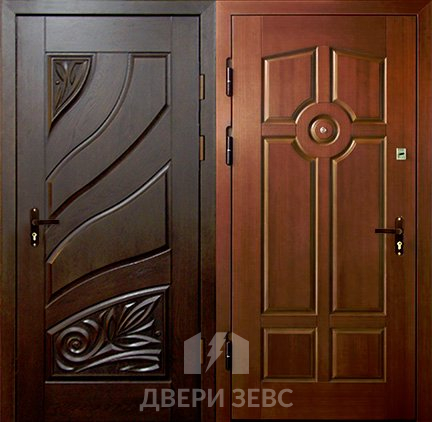Входная металлическая дверь Николаос из массива дерева