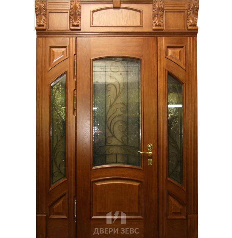 Входная металлическая дверь Кателиос из массива дуба