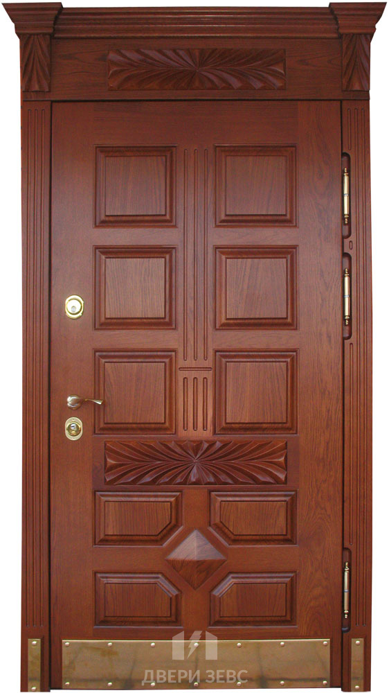 Входная металлическая дверь Ипсос из массива дуба