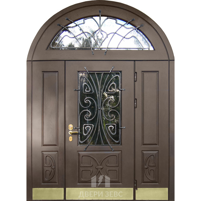 Входная металлическая дверь Анхиалос из массива дерева