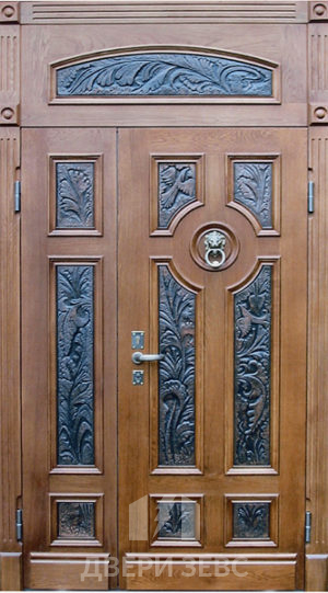 Входная металлическая дверь Ираклия из массива дуба