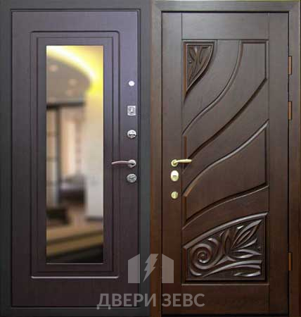 Входная металлическая дверь Мохлос с зеркалом