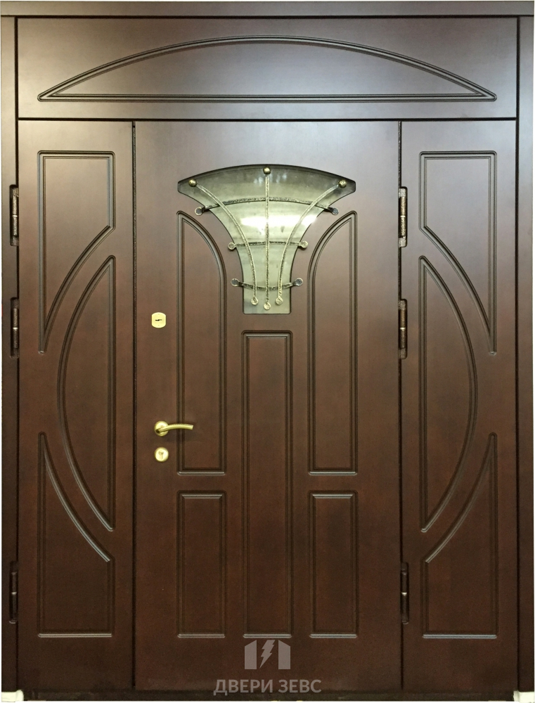 Входная металлическая дверь Кандия из массива дуба