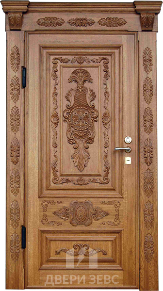 Входная металлическая дверь Итанос из массива дуба
