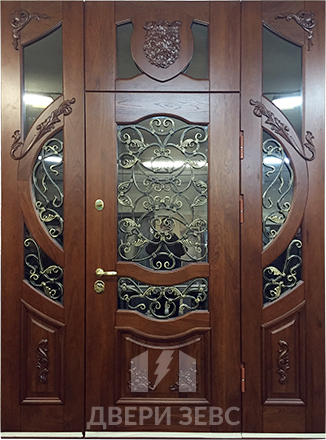 Входная металлическая дверь Канони из массива дуба