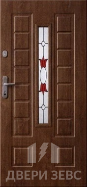 Входная металлическая дверь VIT-03 с витражом