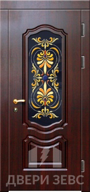Входная металлическая дверь VIT-04 с витражом