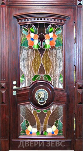 Входная металлическая дверь VIT-15 с витражом